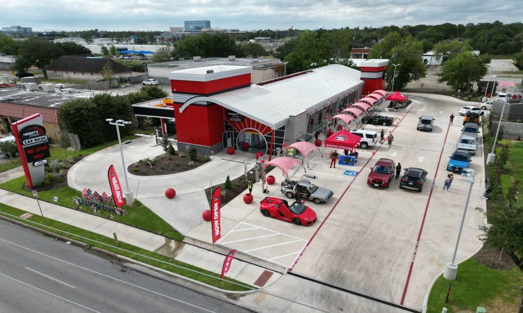 Birds-eye view of Tommy's Express Car Wash